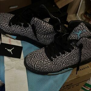 Air Jordan 5 3Lab5 Black and Blue Elephant Print